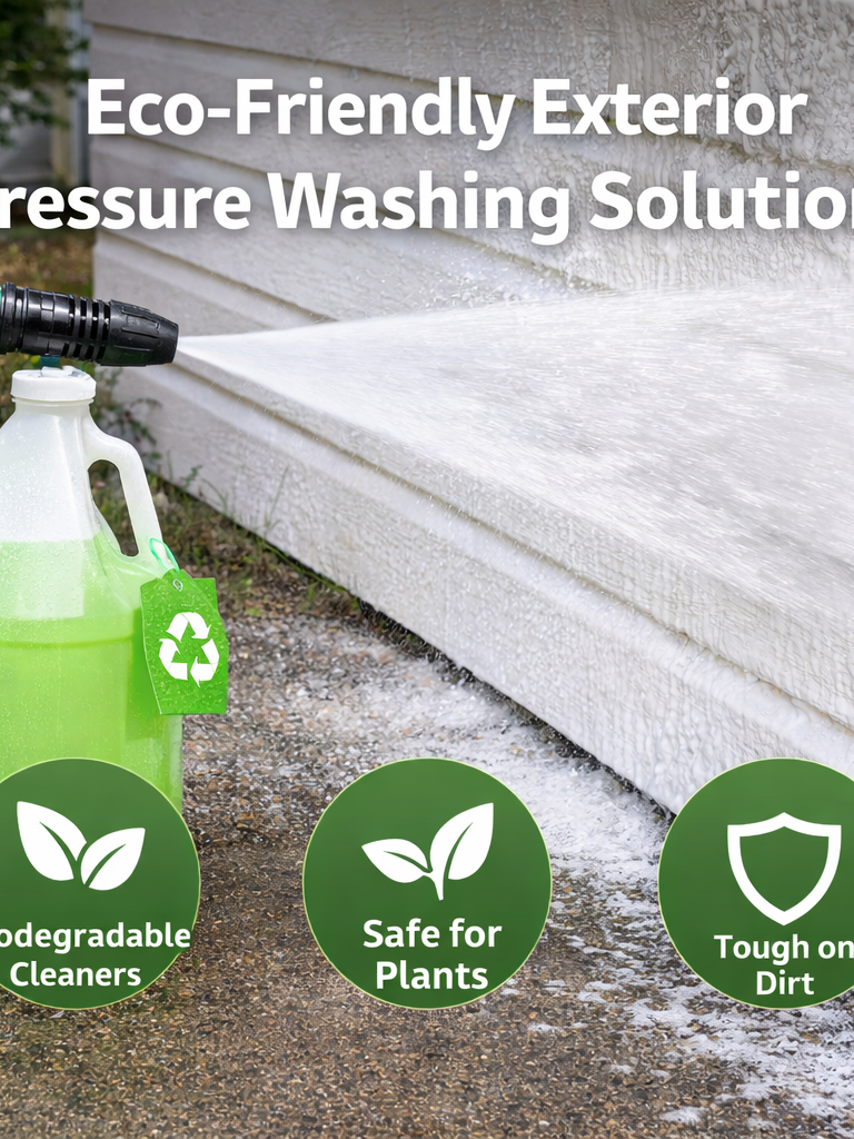 Pressure washing service cleaning a concrete driveway in Cincinnati OH by Brighter Day Exterior Cleaning