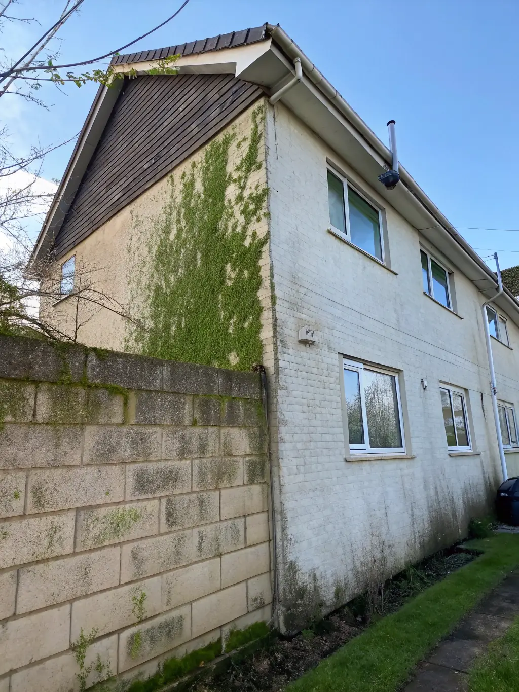 Pressure washing service cleaning a concrete driveway in Cincinnati OH by Brighter Day Exterior Cleaning